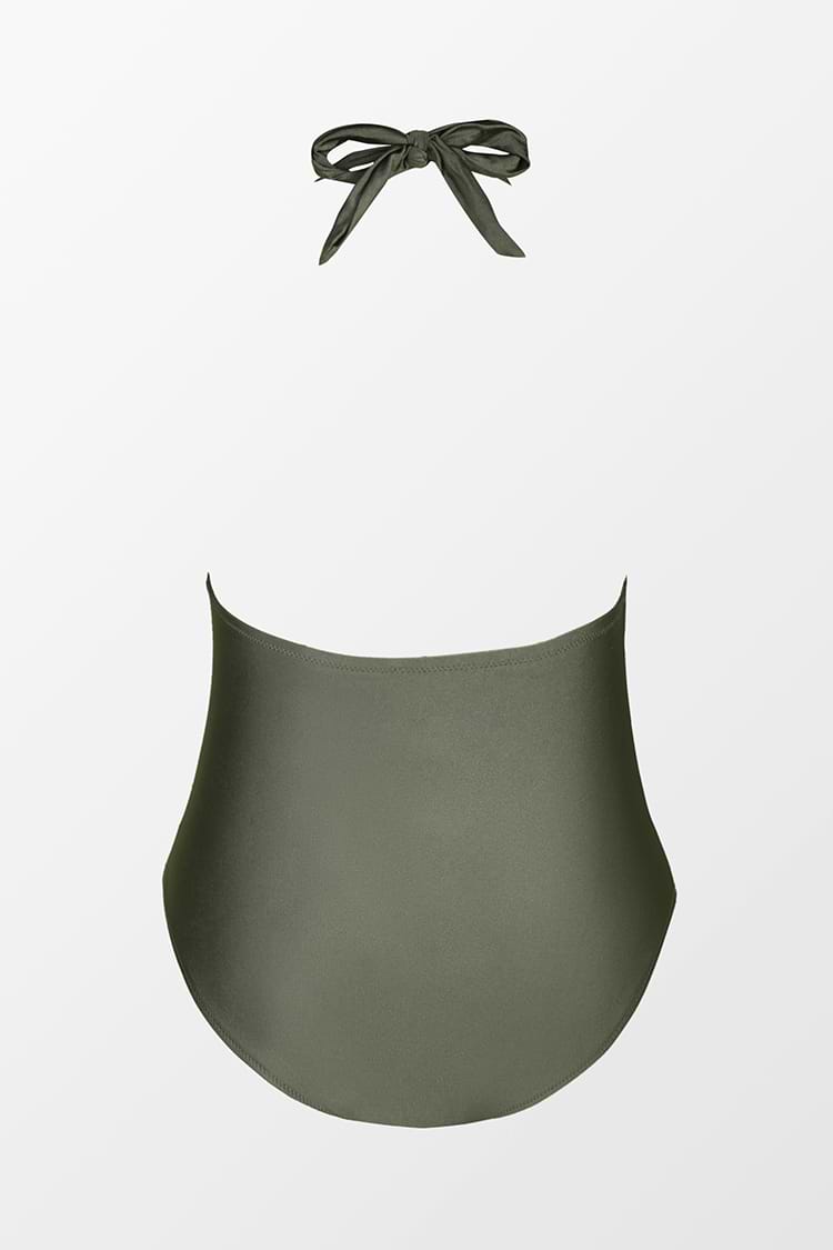 Olivgrüner Große Größen Badeanzug