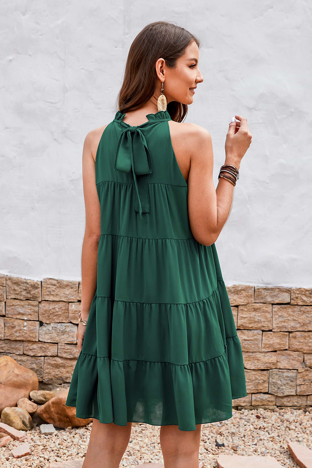 Jeanette Ruffled Tiered Hem Mini Dress