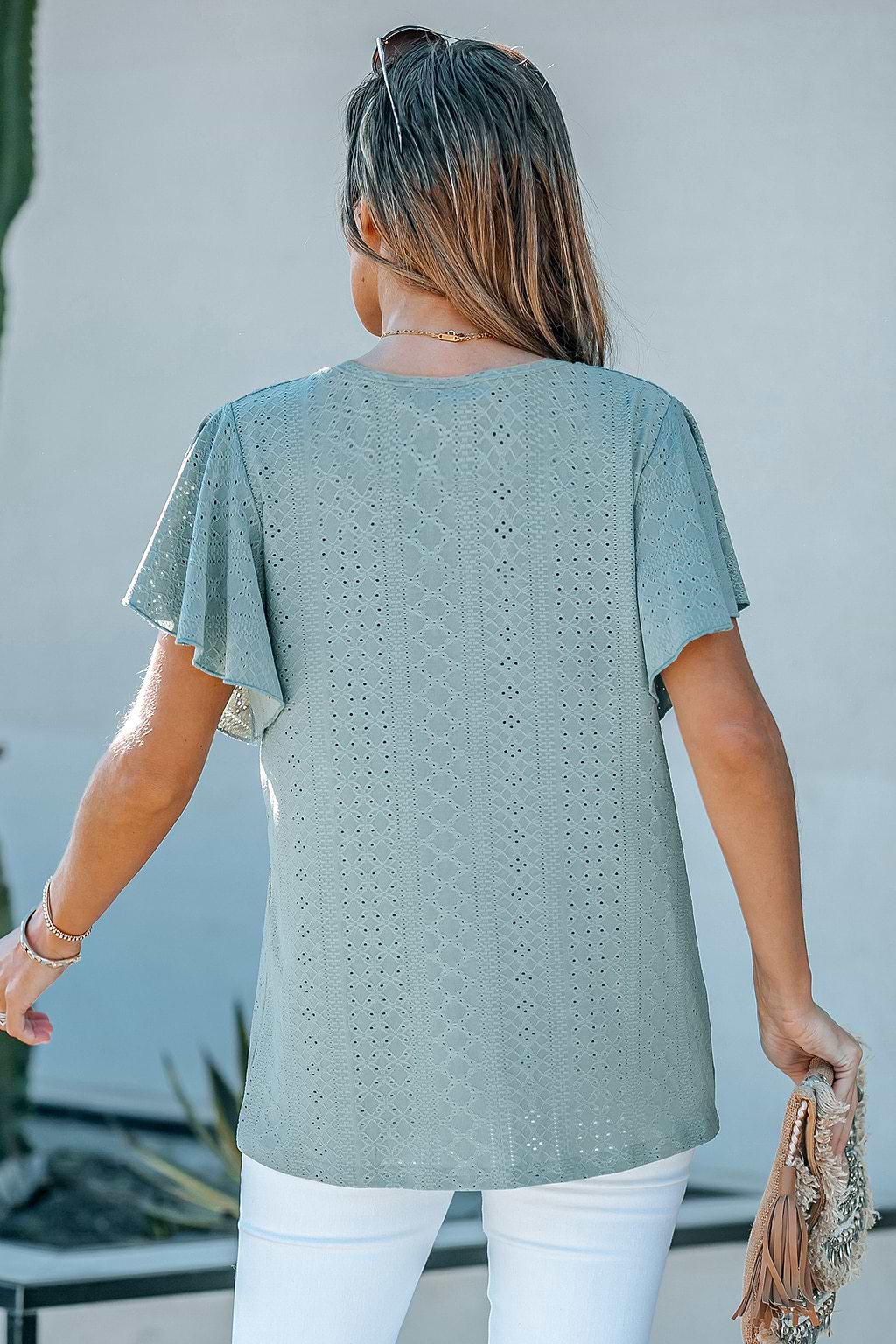 Moon Knight Eyelet Flounce Sleeve Tee