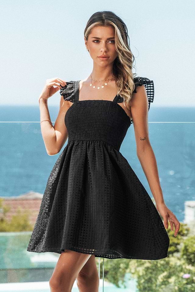Smocked Lace Mini Dress Smocked Lace Mini Dress