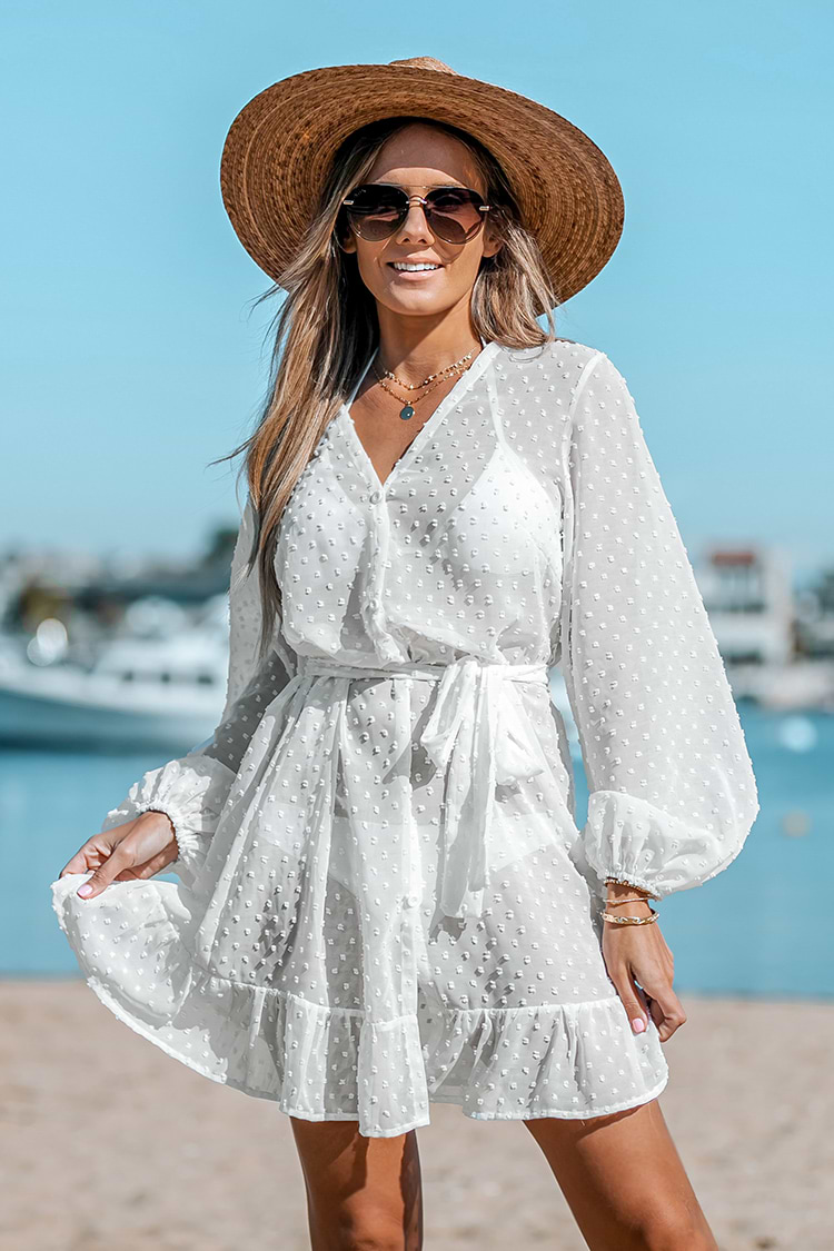 Nikita Belted Clip Dot Cover-Up Dress