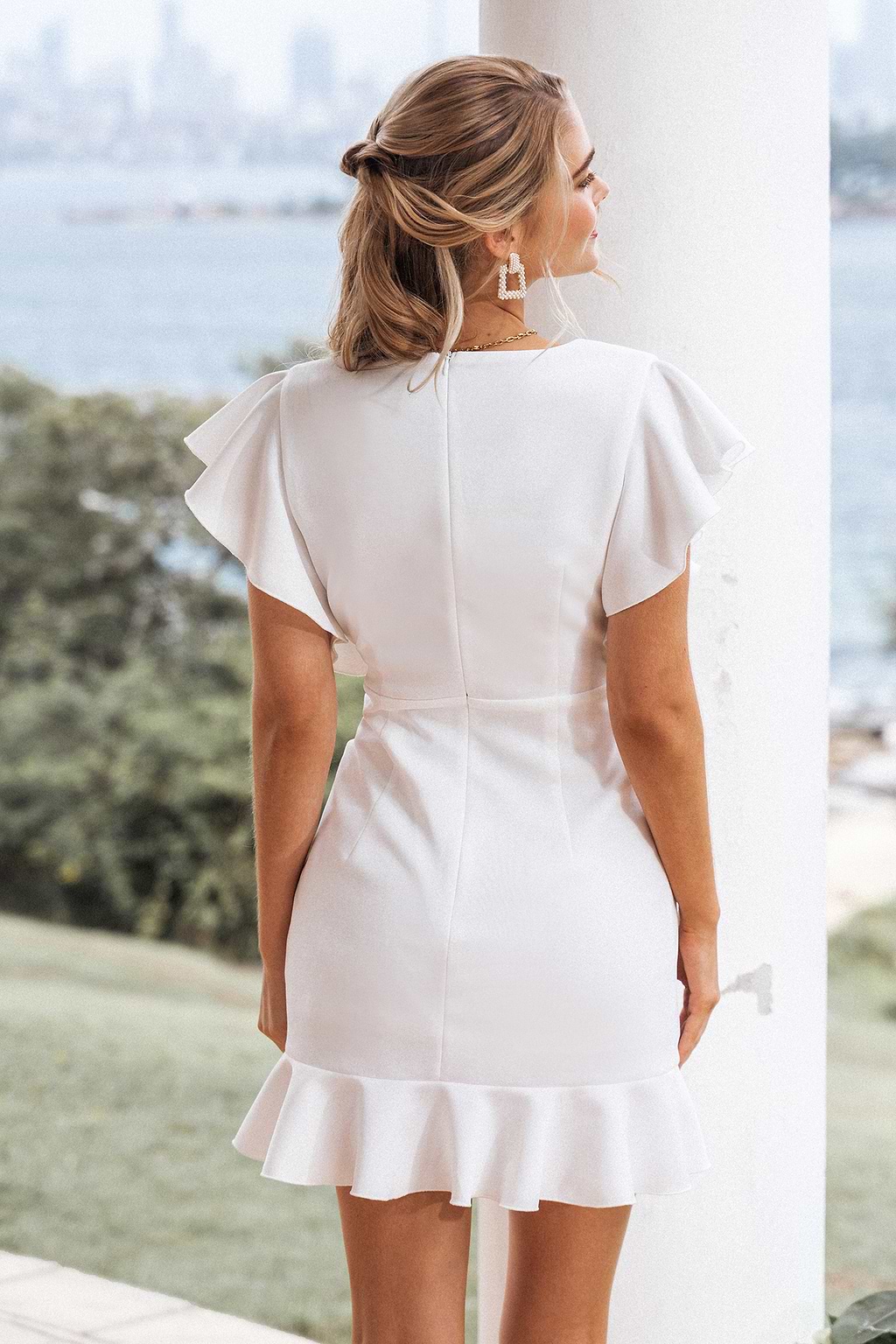 Dorothy Ruffled V-Neck Mini Dress