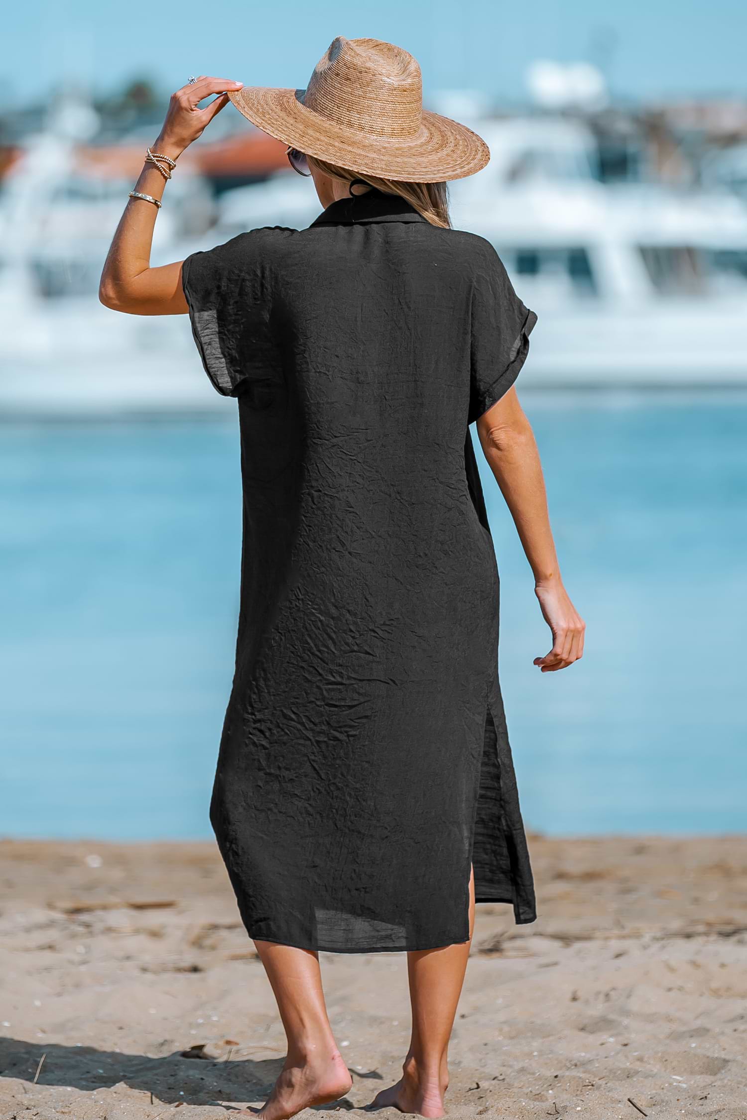 Selina Buttoned Cover-Up Shirt Dress