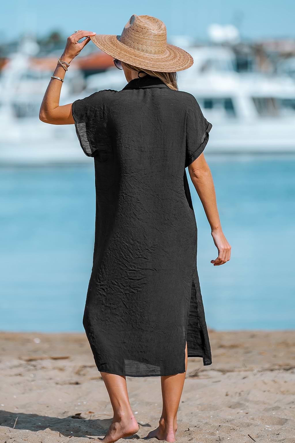 Robe chemise cover up à boutons