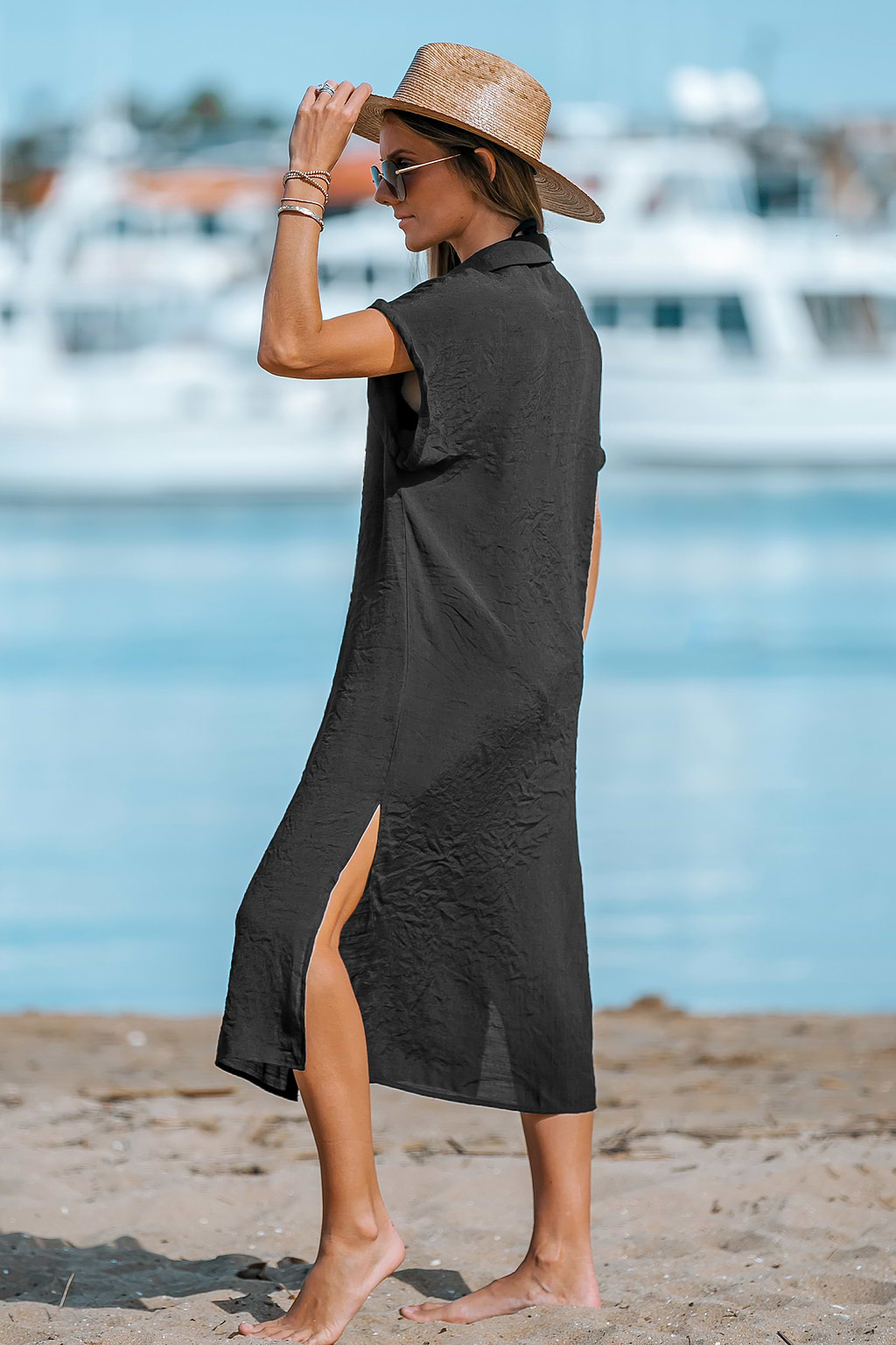 Selina Buttoned Cover-Up Shirt Dress