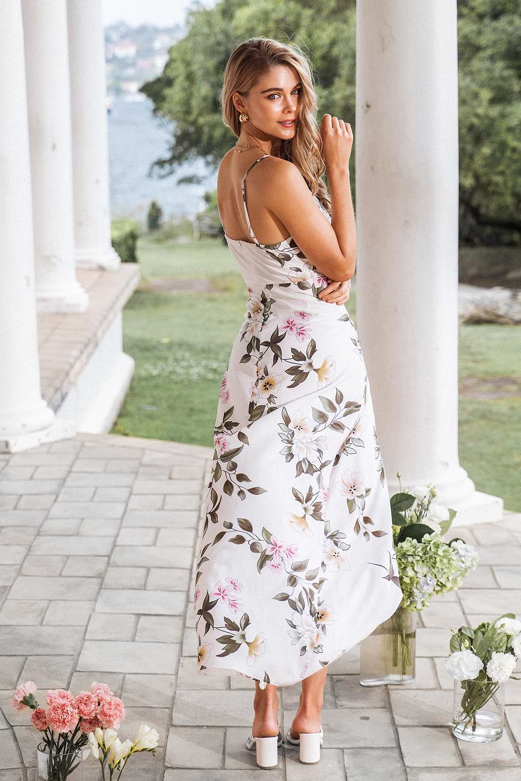 Aviana Floral Print High-Low Dress