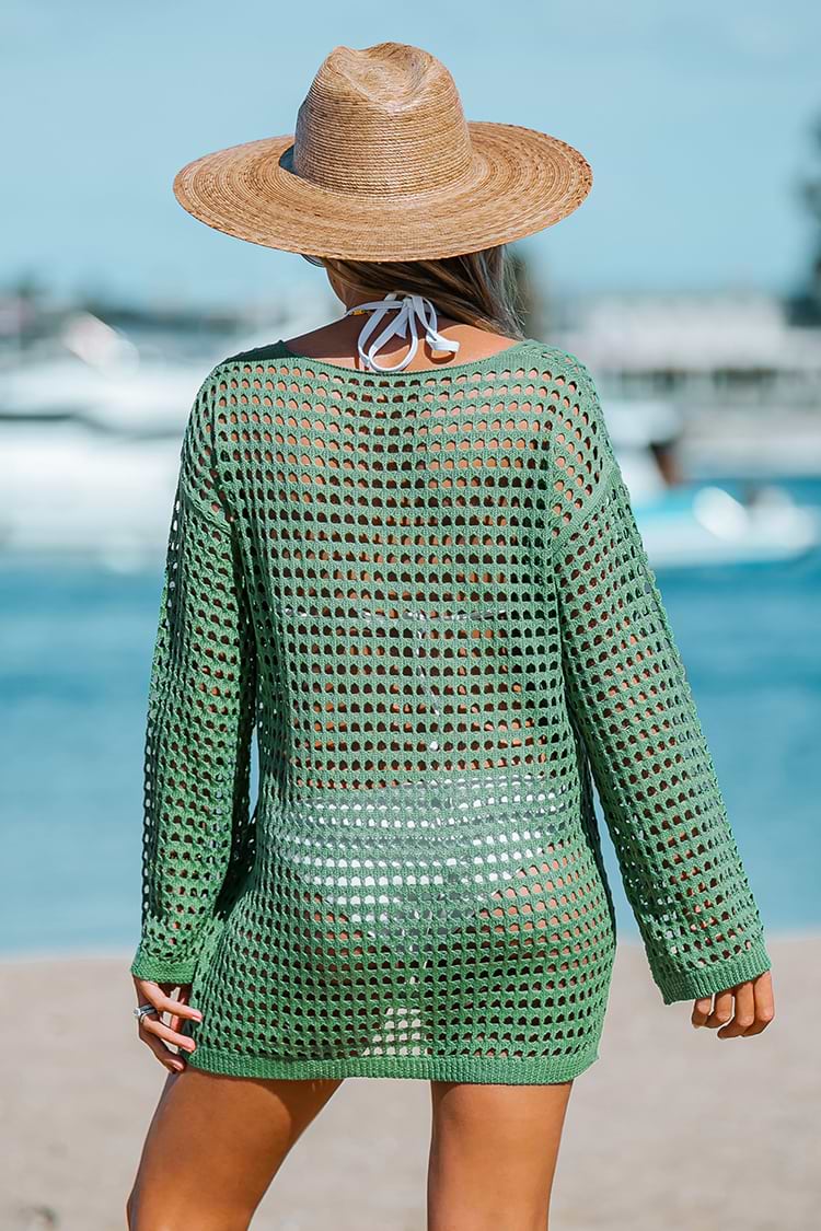 Sheer Crochet Cover-Up Top