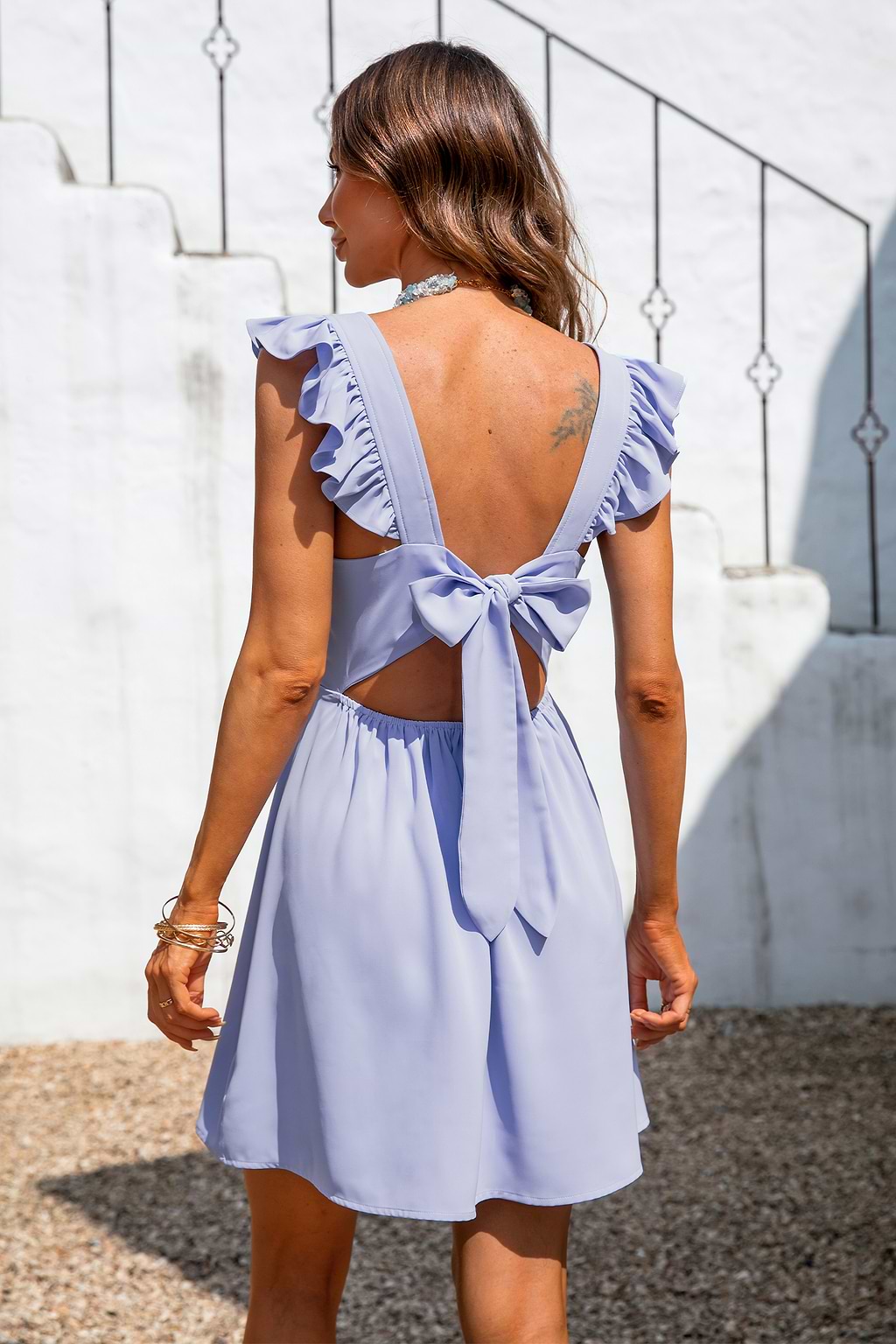 Ruffled A-Line Mini Dress