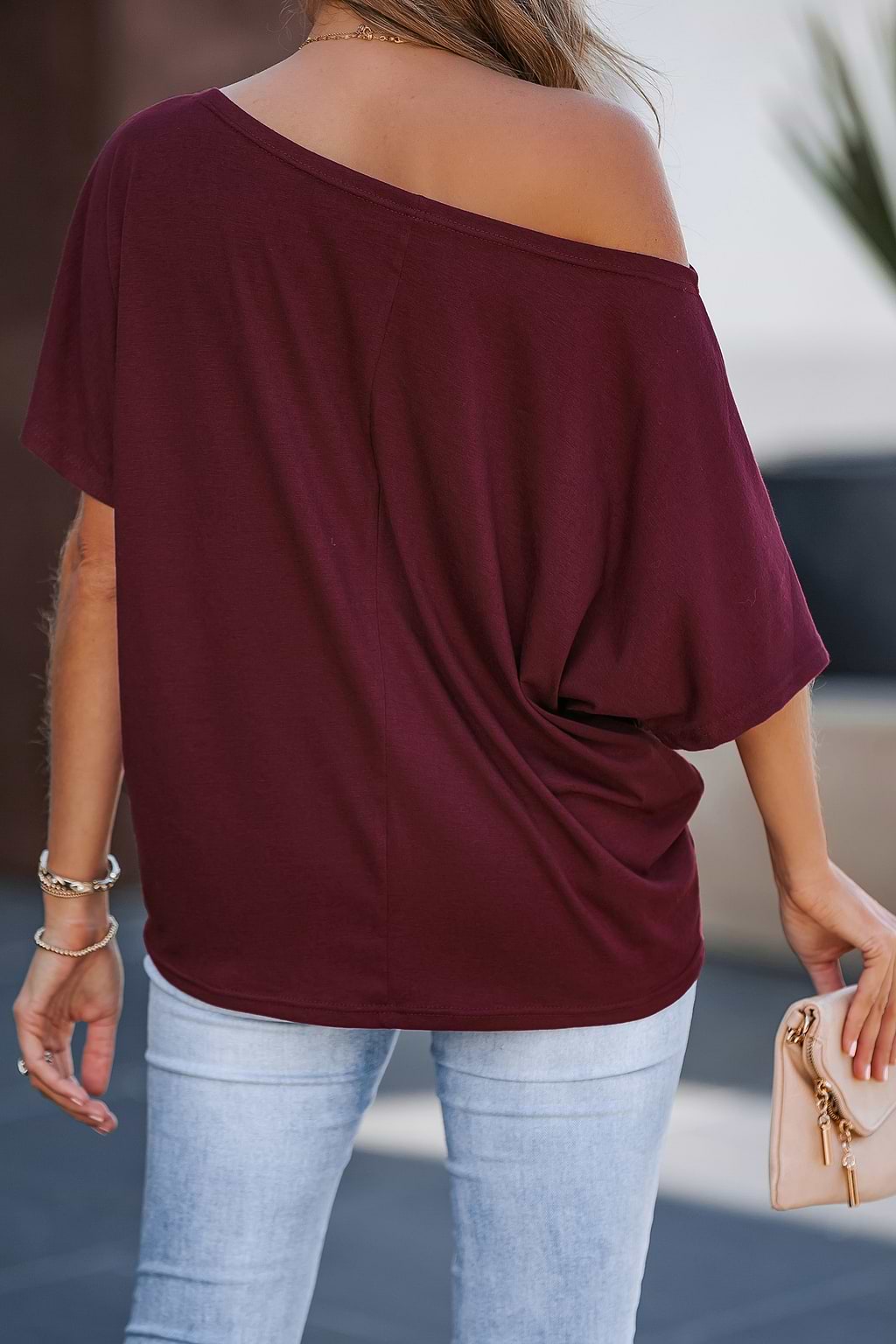 One-Shoulder Twisted T-Shirt