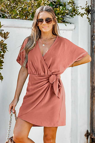 micas women wrap tie dress Front Sleeveless Mini 27.6 Fit Fitted Stretch Mid Stretch Help! Which one do I