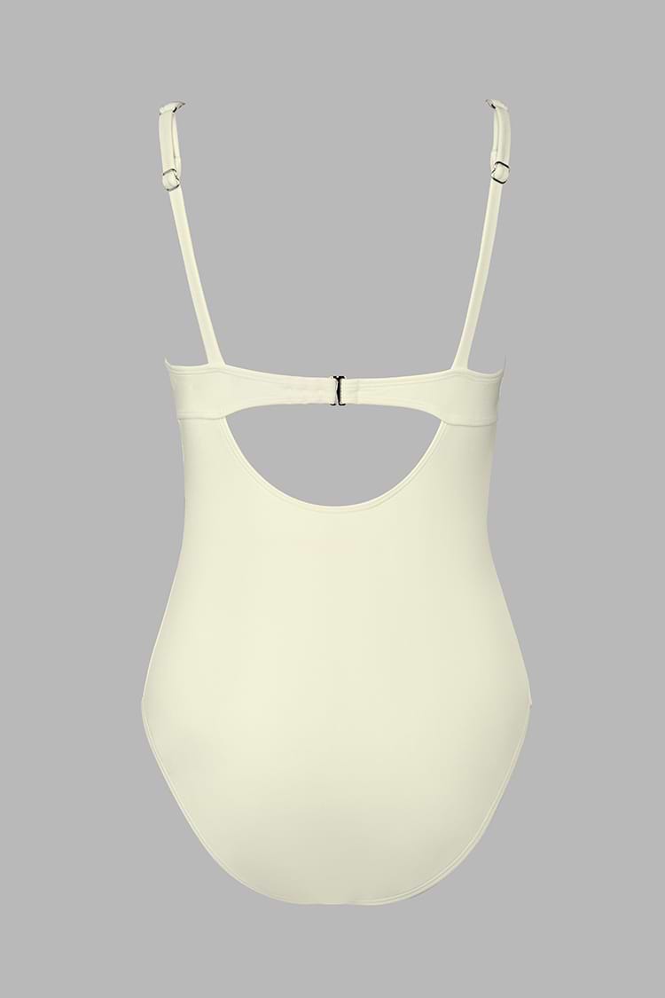 Cutout Tie Front One Piece Swimsuit