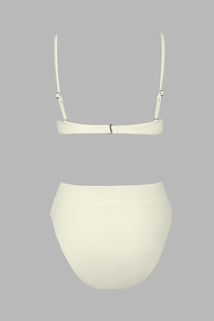Ruffled Underwire Top & High Waist Bikini Set