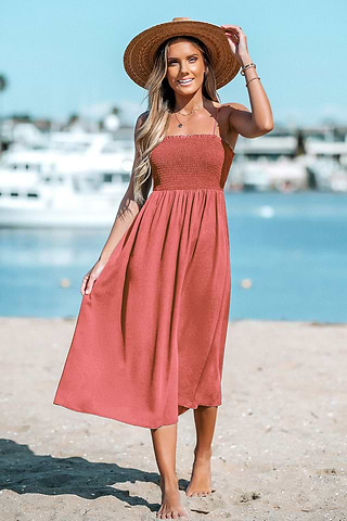 Smocked Cami Midi Dress