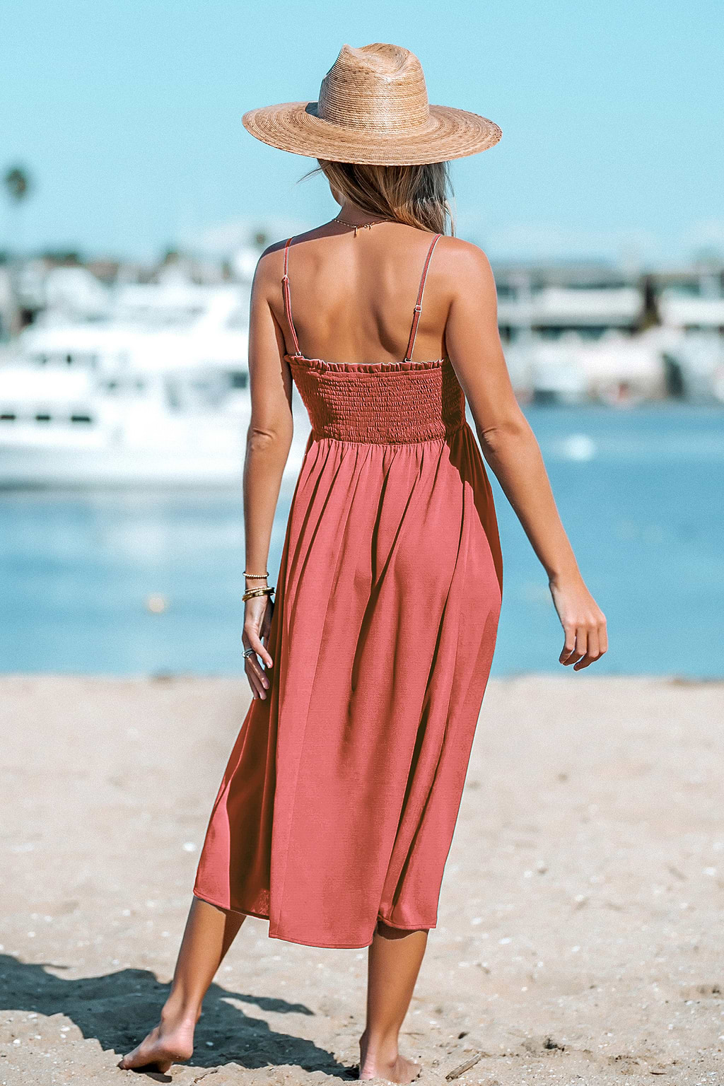 Smocked Cami Midi Dress