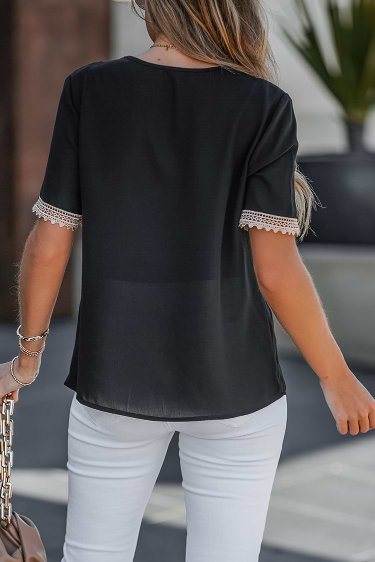 Lace Short Sleeve Top