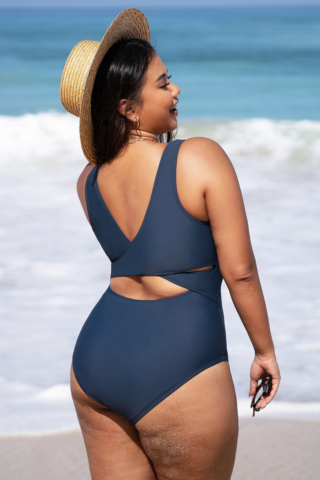 Healing Space Cutout Plus Size One Piece Swimsuit