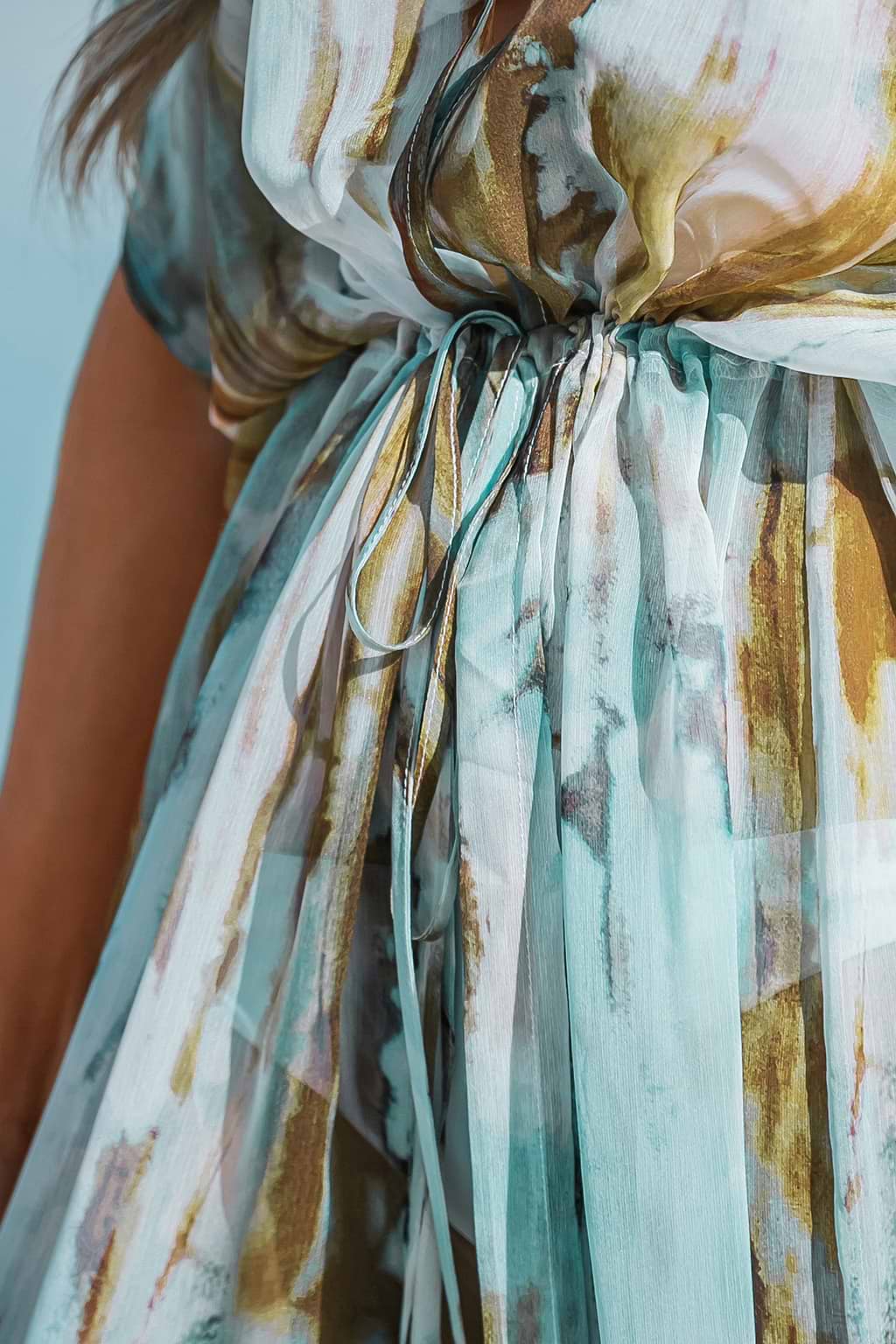 Ombre Wash Drawstring Cover-Up Dress