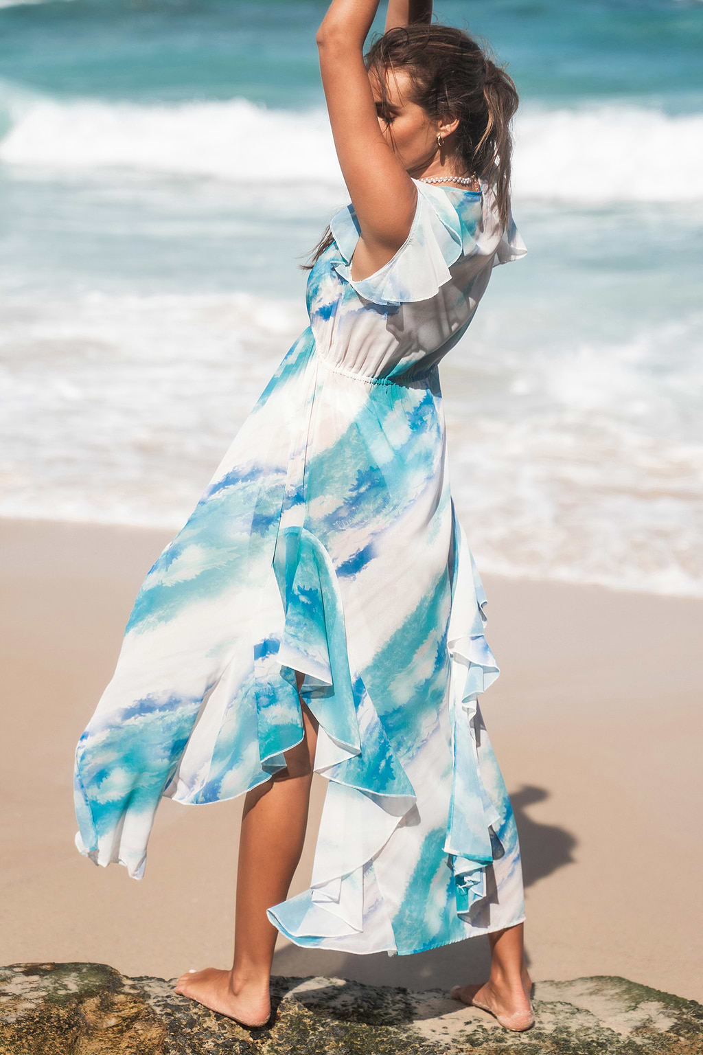 Watercolor Maxi Cover-Up Duster Kimono