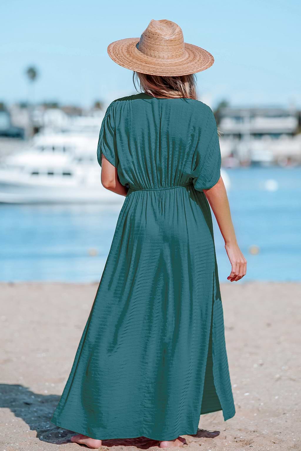 Surplice Neck Maxi Dress