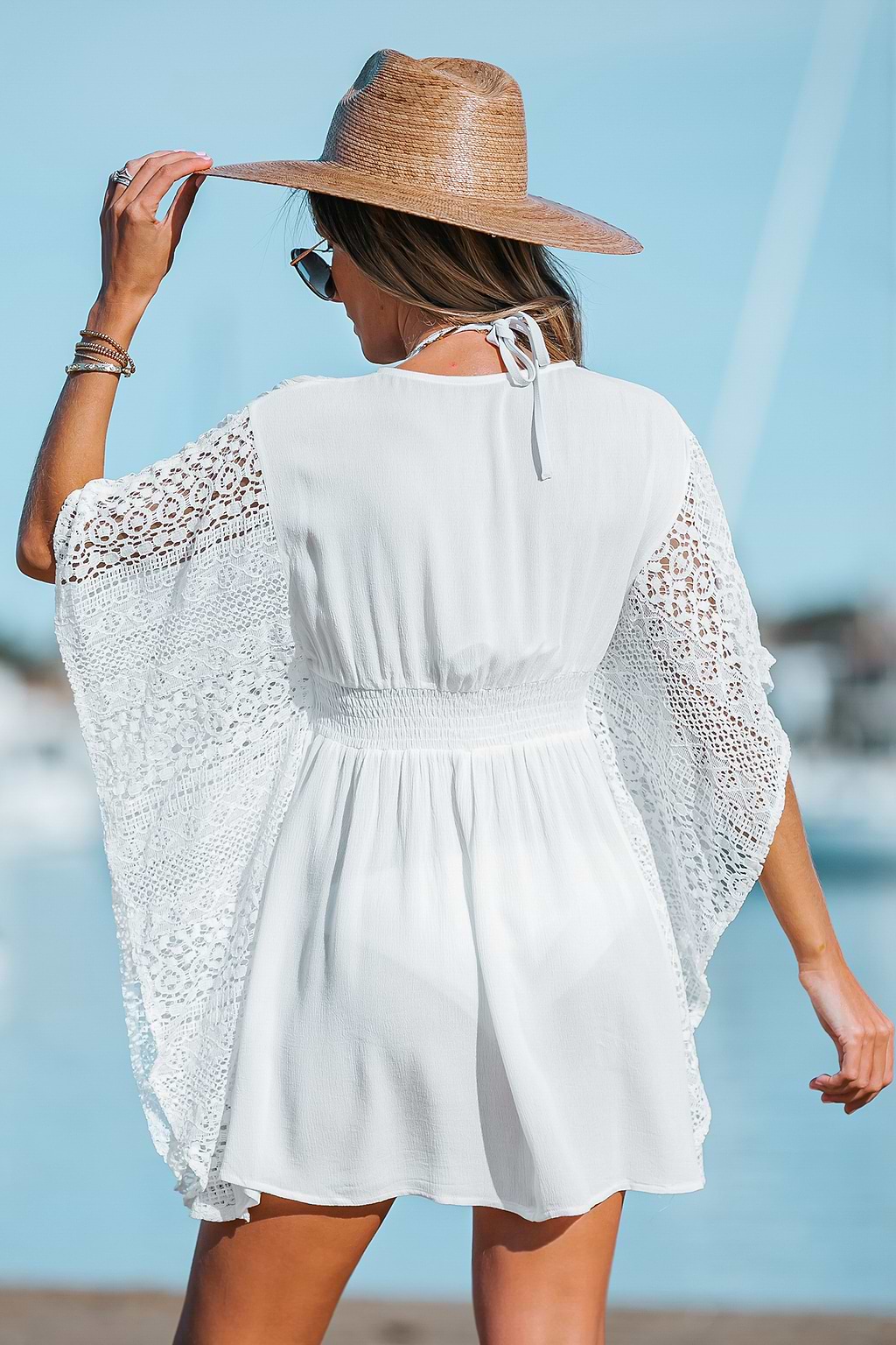 Lace Plunging Cover-Up Dress