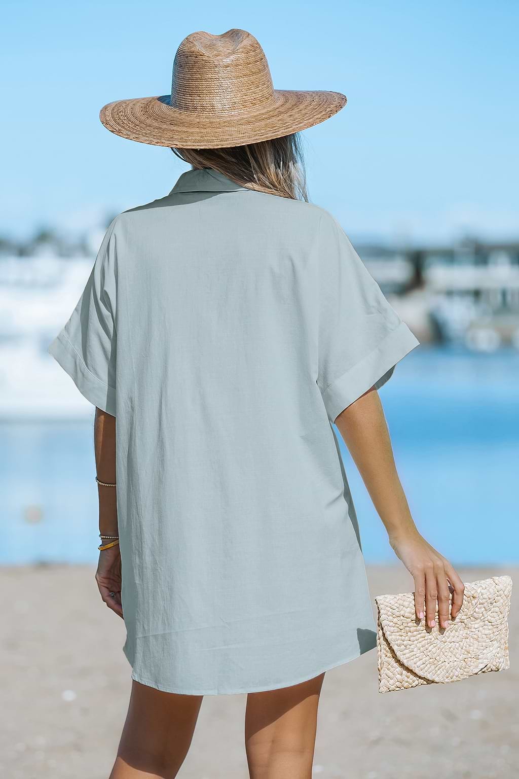 Twisted-Front Shirt Dress