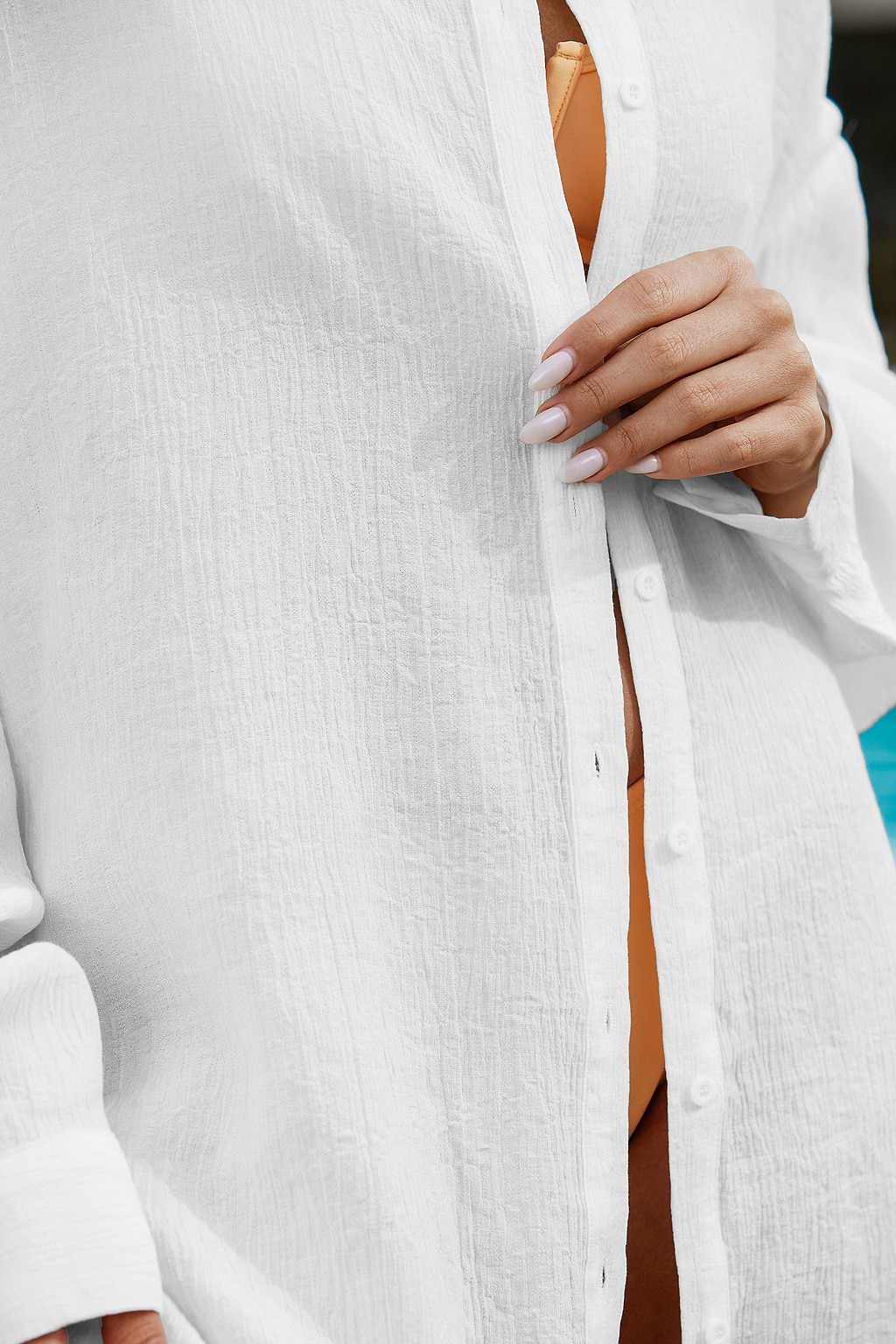 Transparente Übergroße Cover-Up-Bluse aus Chiffon