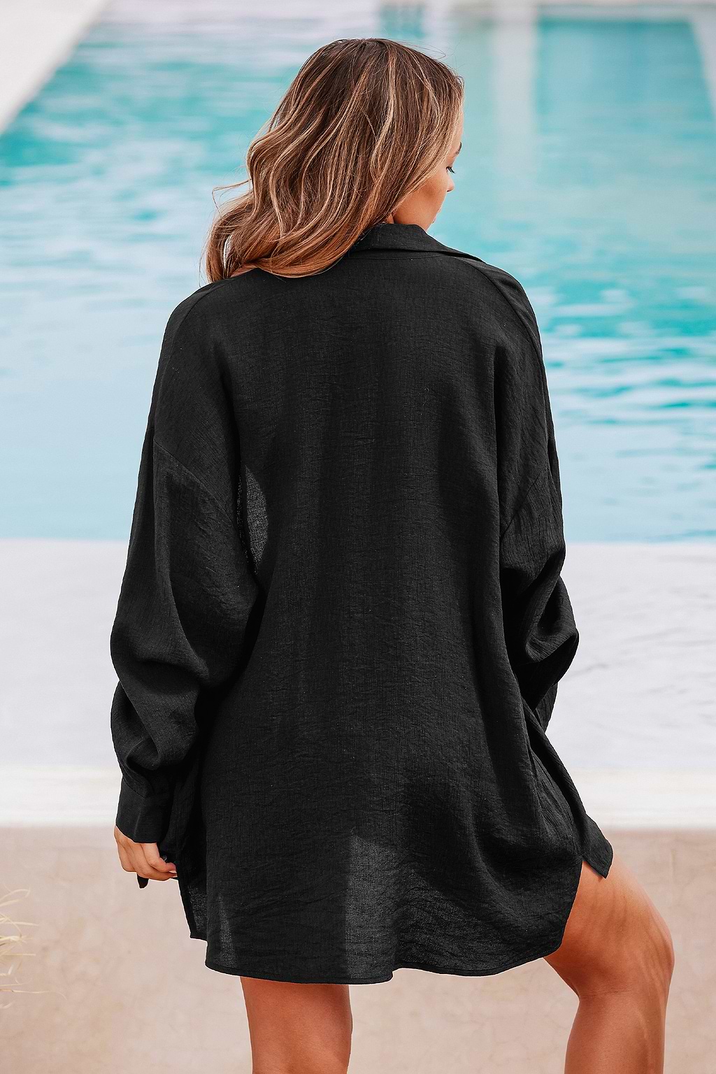 Transparente Übergroße Cover-Up-Bluse