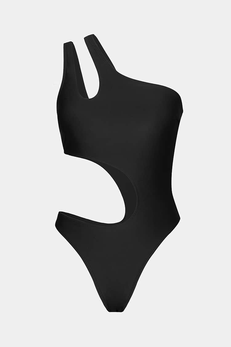 One-Shoulder-Monokini-Badeanzug mit Schultergurten