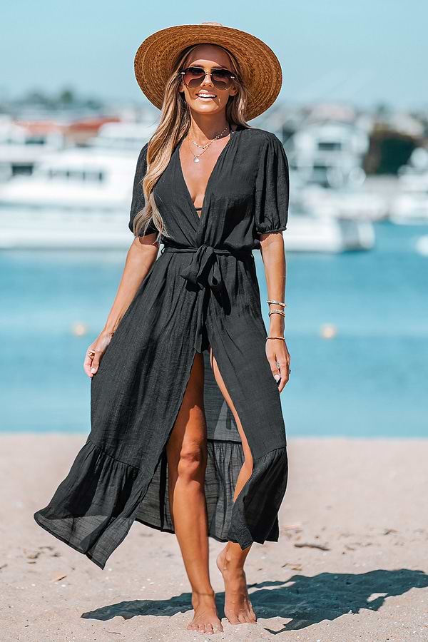 Open-Front Cover-Up Duster Kimono