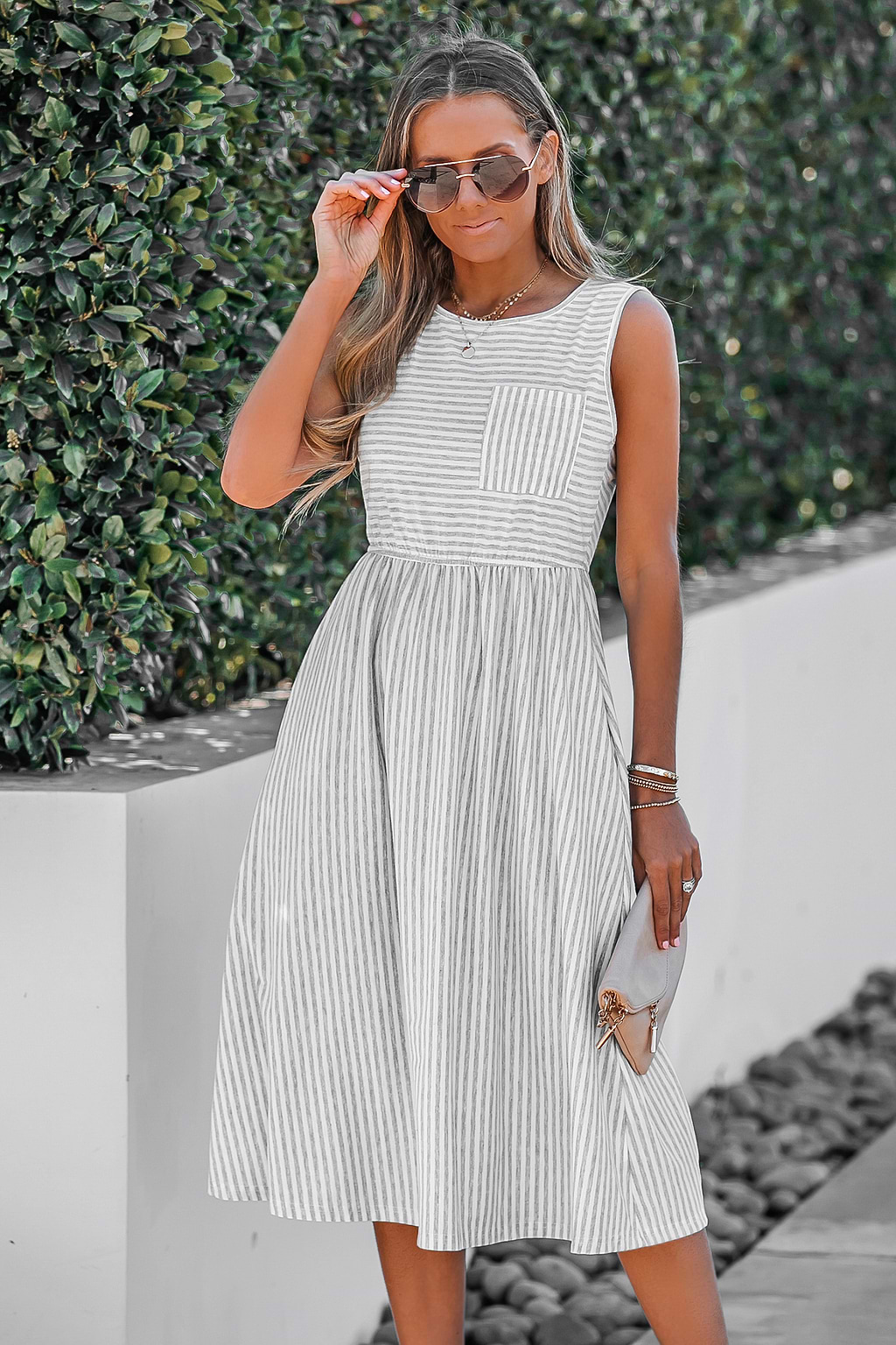 Striped Pocket Maxi Dress