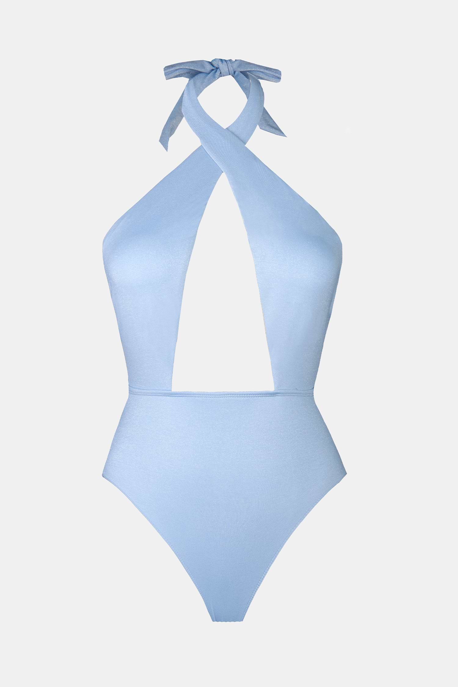 X STASSIE Crystal Waters Wrap Halter One Piece Swimsuit