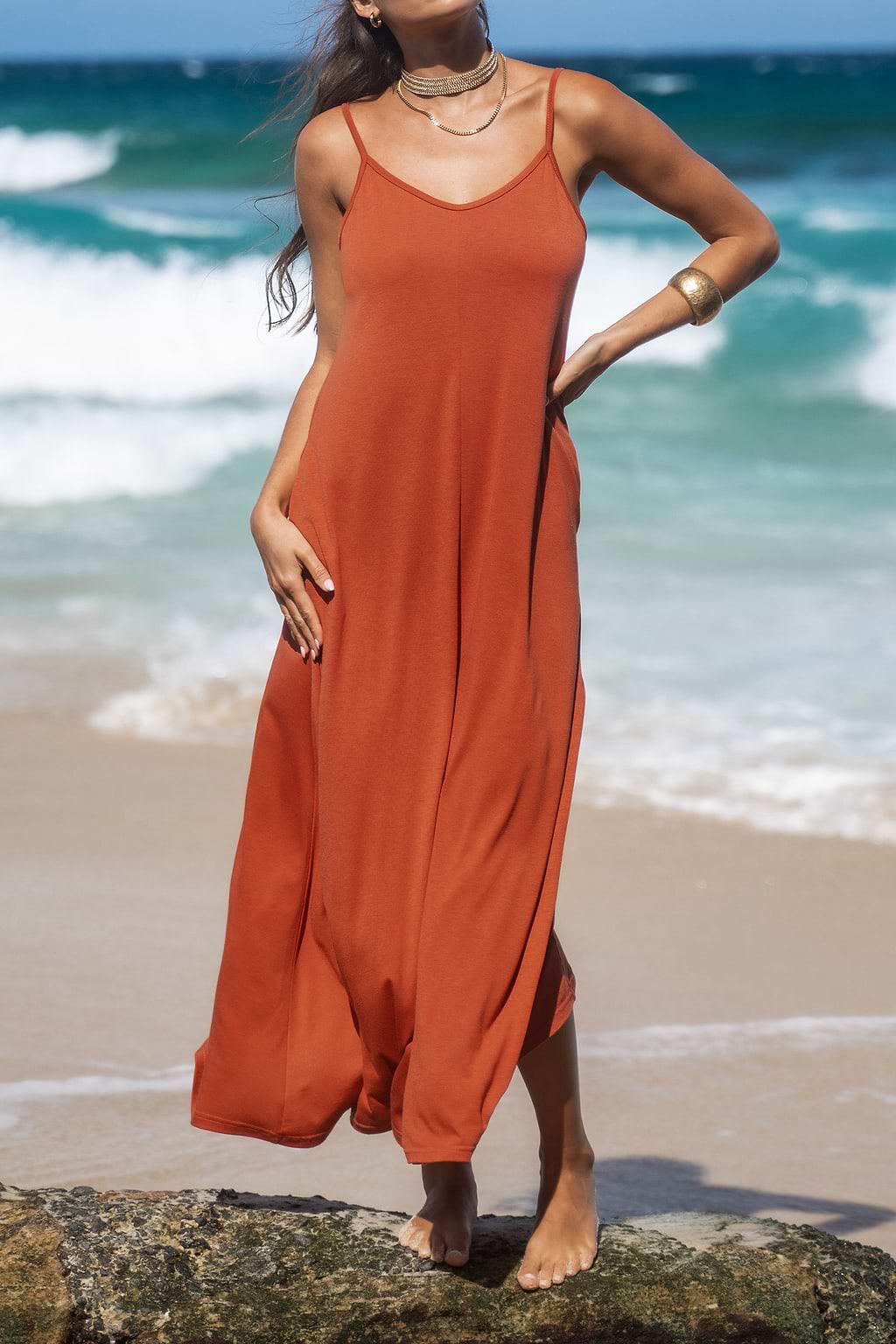 V-Neck Cami Maxi Dress