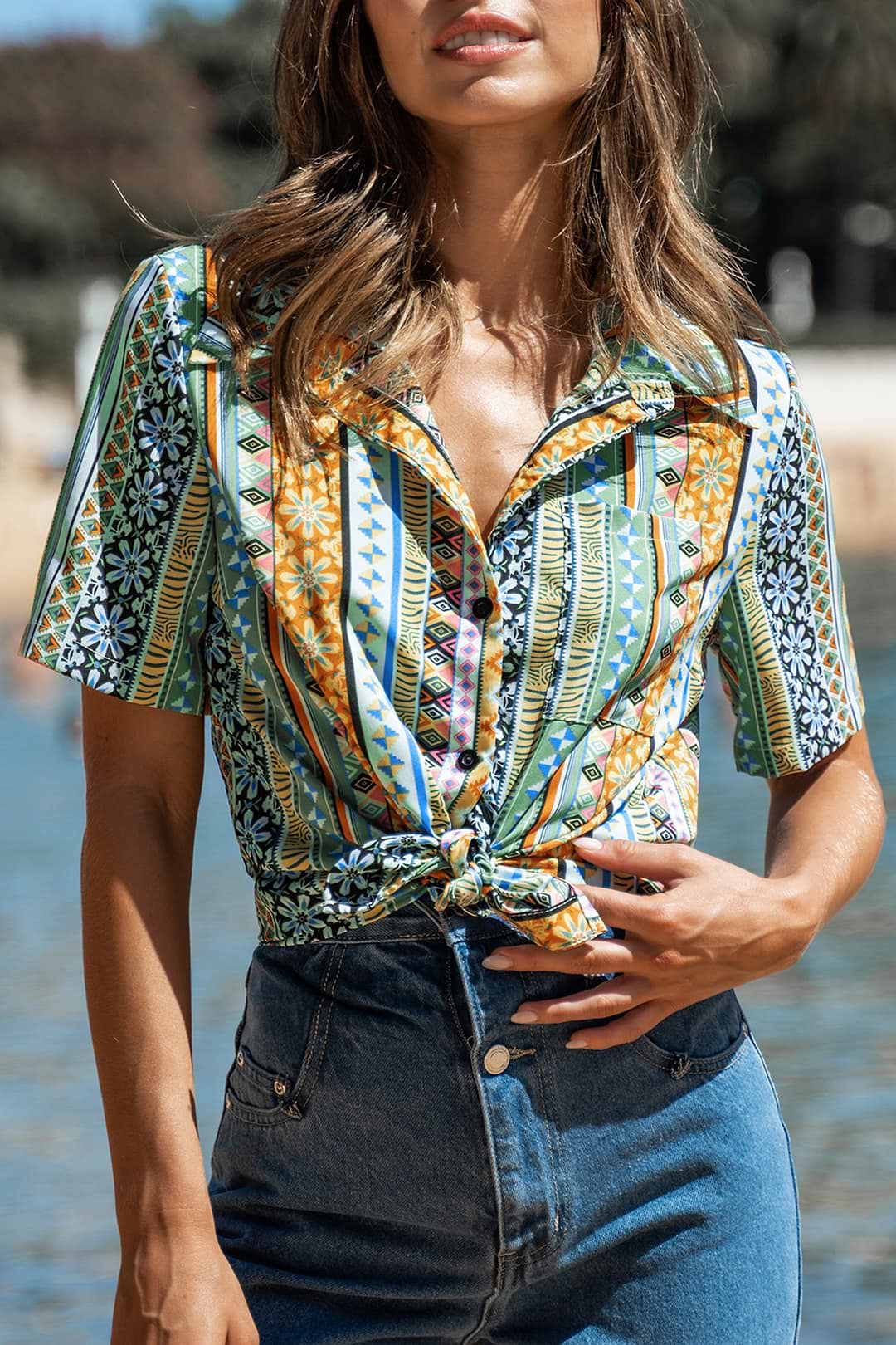 Floral Patternblock Shirt