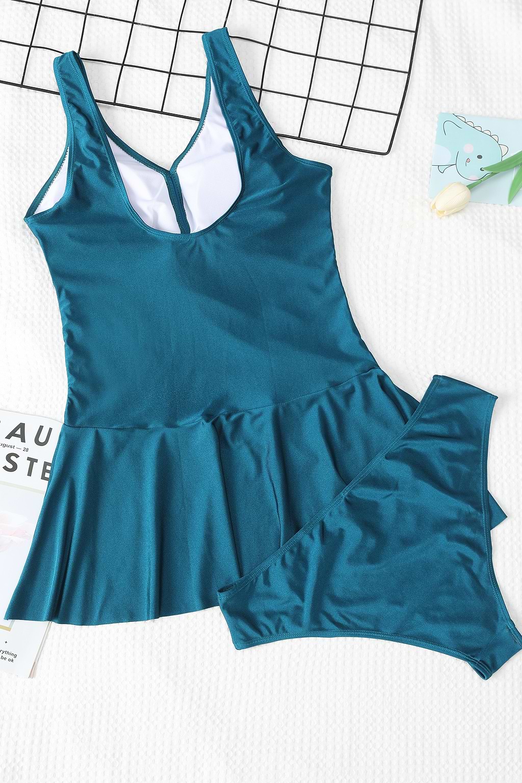 Ruched A-Line Swim Dress