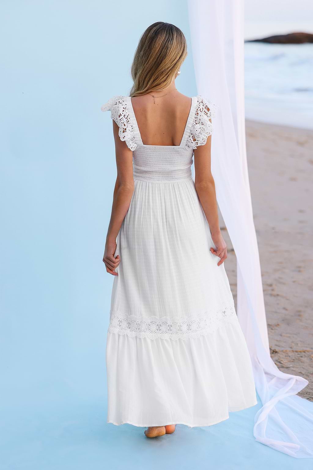 Devotion Lace Smocked Maxi Dress