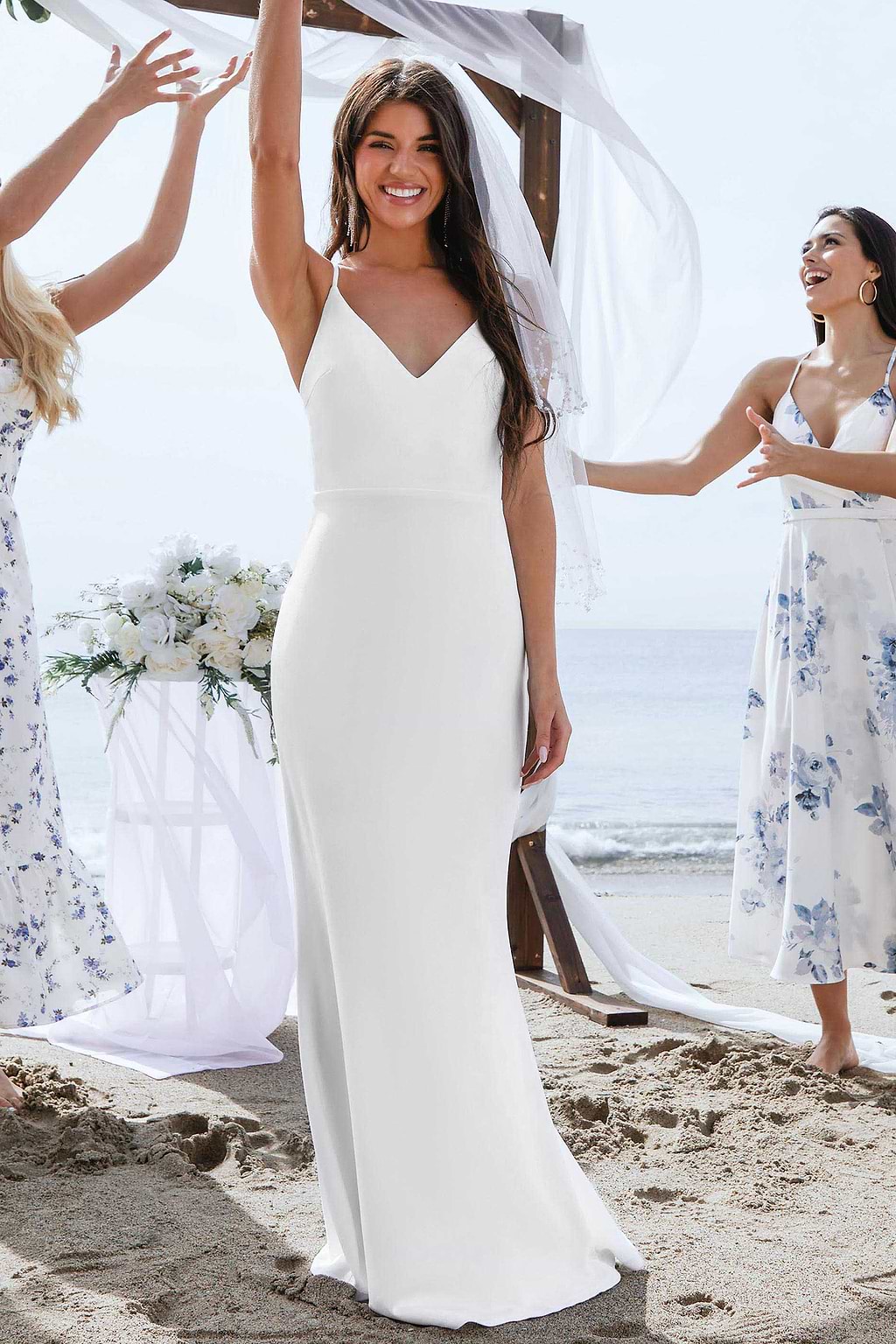 X Madison Beach Wedding Romance V-Neck Maxi Dress