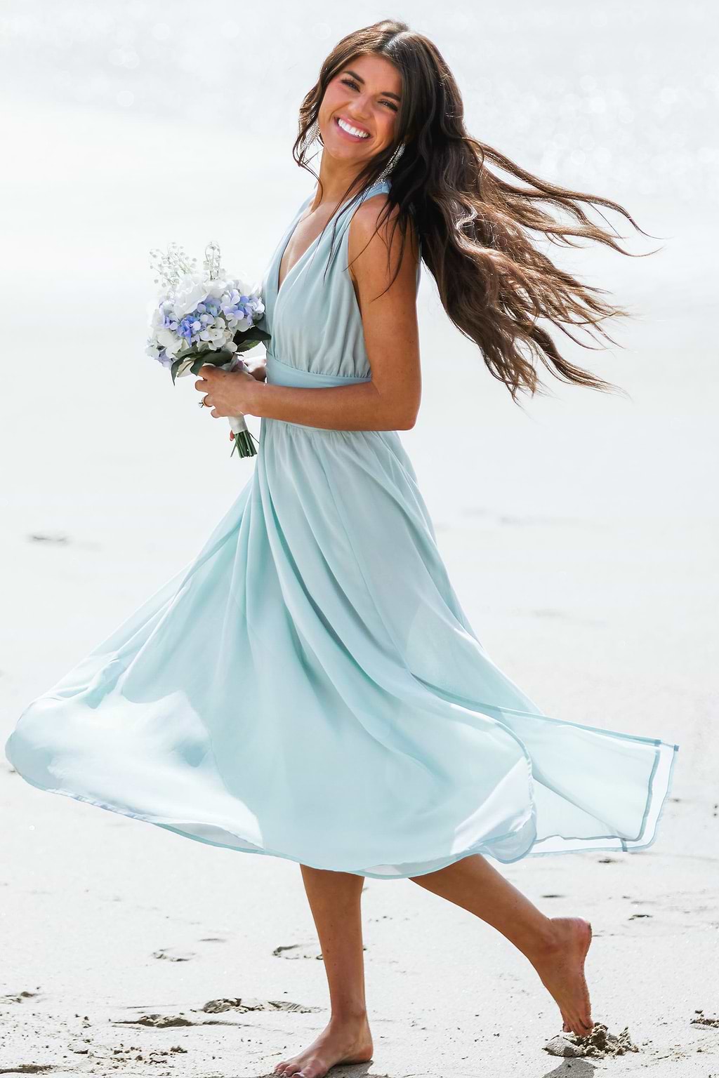 X Madison Beach Wedding Something Blue Chiffon Maxi Dress