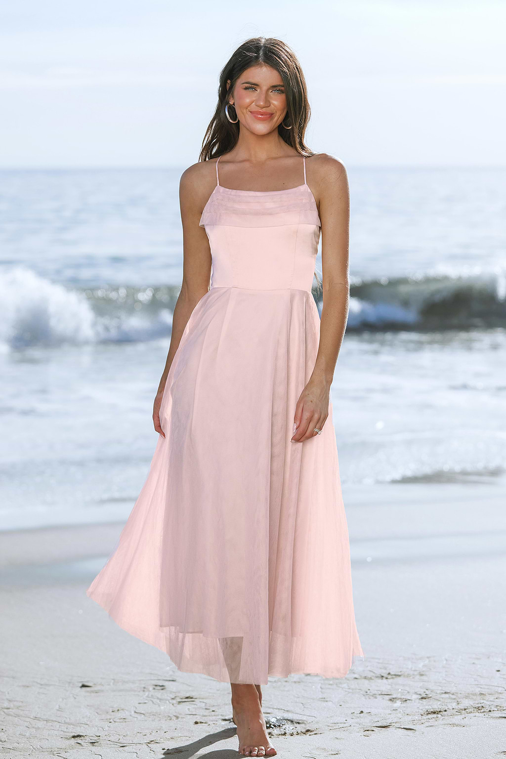 X Madison Beach Wedding Honeymoon Organza Tie Back Maxi Dress
