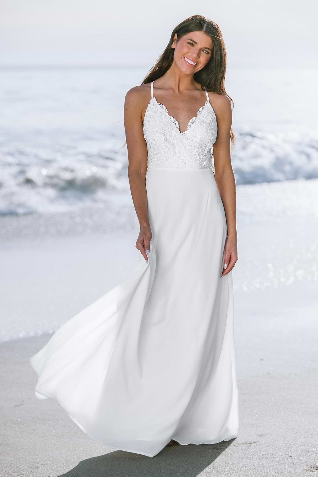 X Madison Beach Wedding Romance Lace Cami Dress