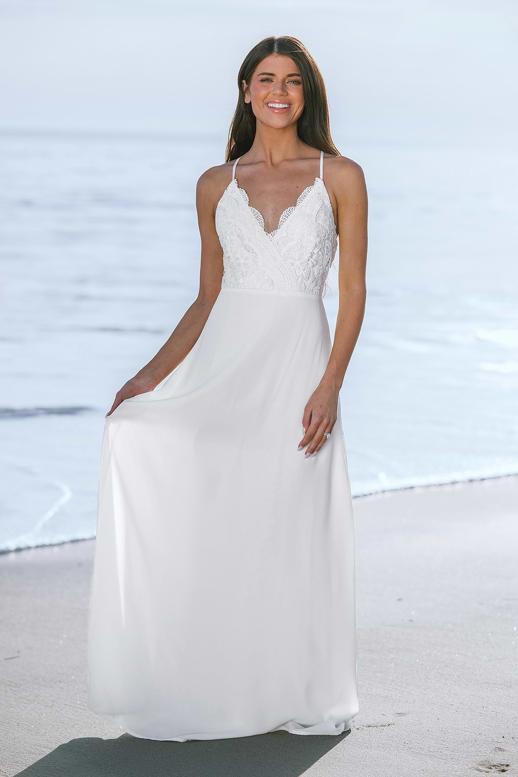 X Madison Beach Wedding Romance Lace Cami Dress
