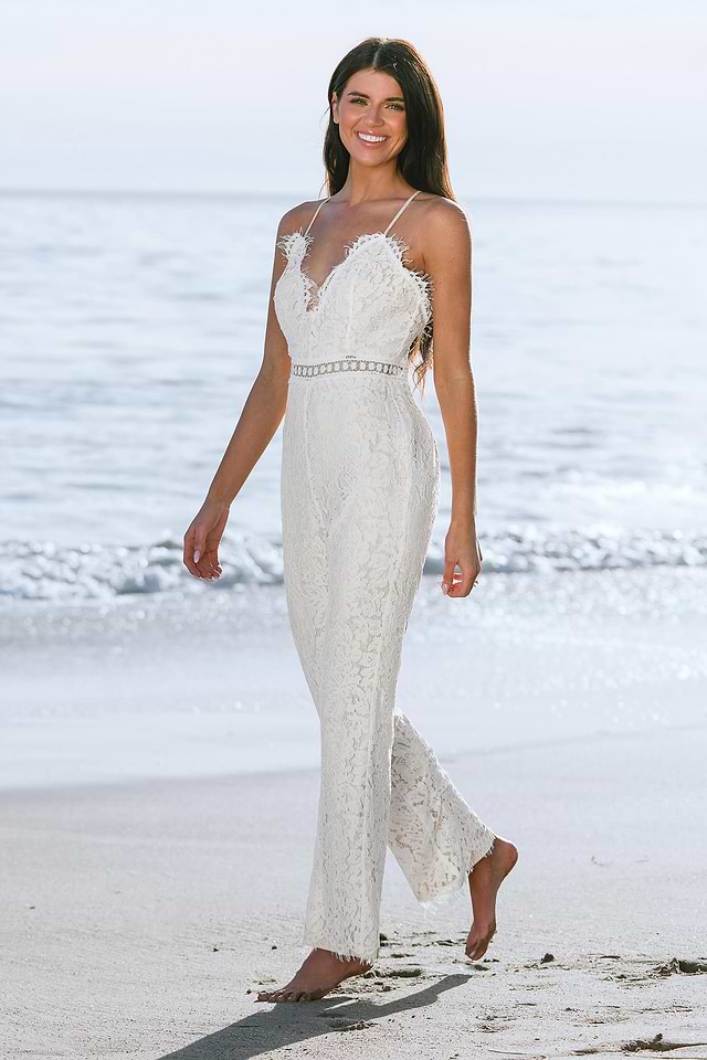 Honeymoon Lace Strappy Fitted Jumpsuit Honeymoon Lace Strappy Fitted Jumpsuit