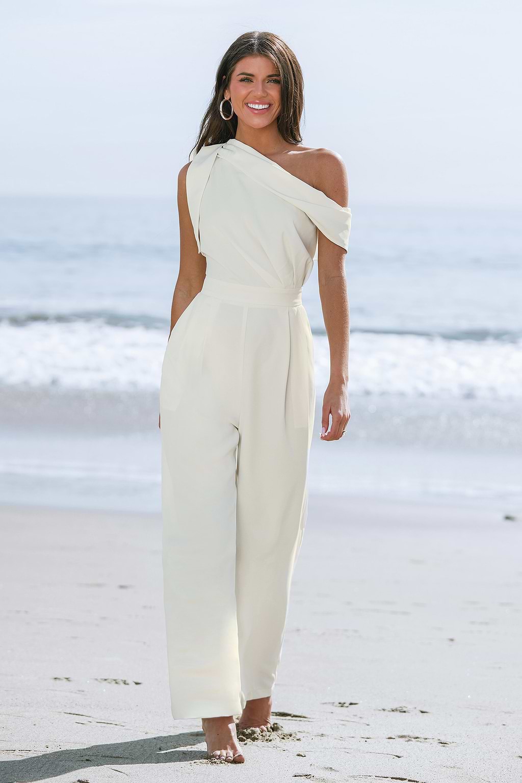 X Madison Romance Bow One-Shoulder Jumpsuit