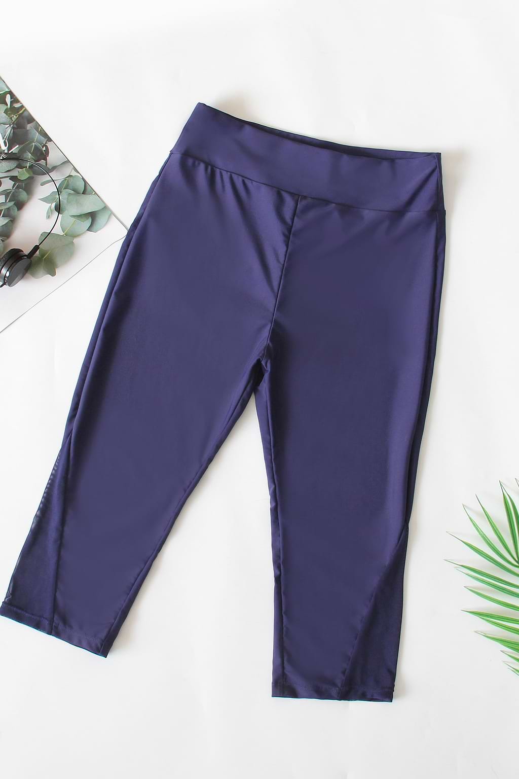 Legging de bain taille haute à bandes