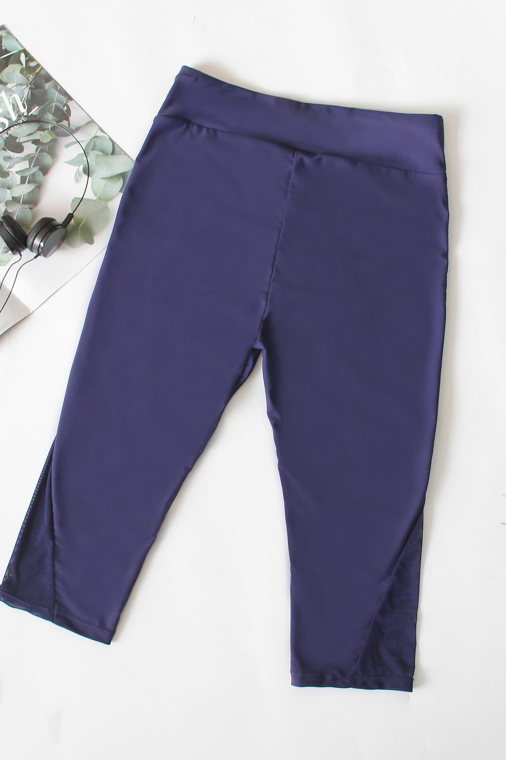 Legging de bain taille haute à bandes