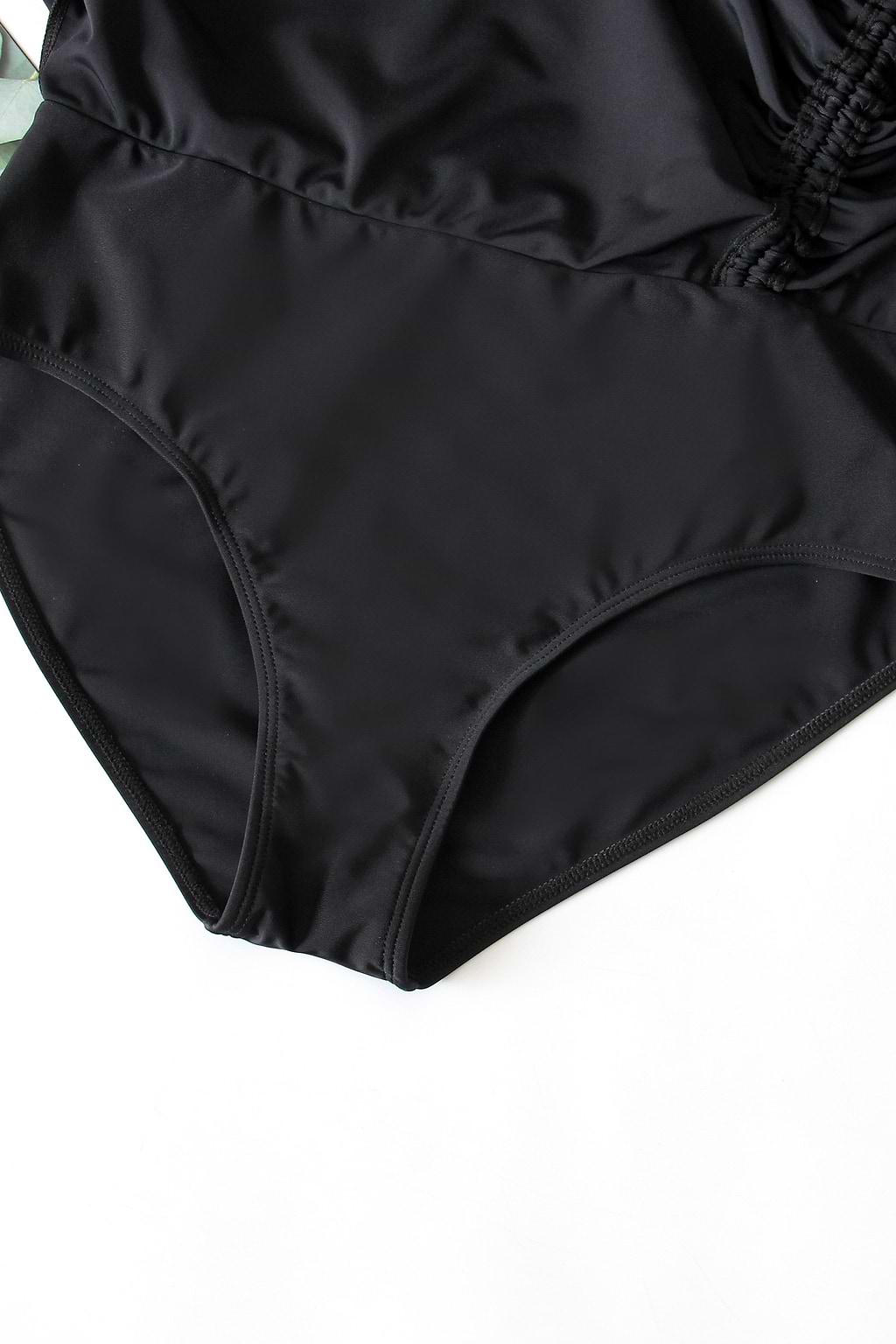 Ruched Drawstring Mini Swim Skirt