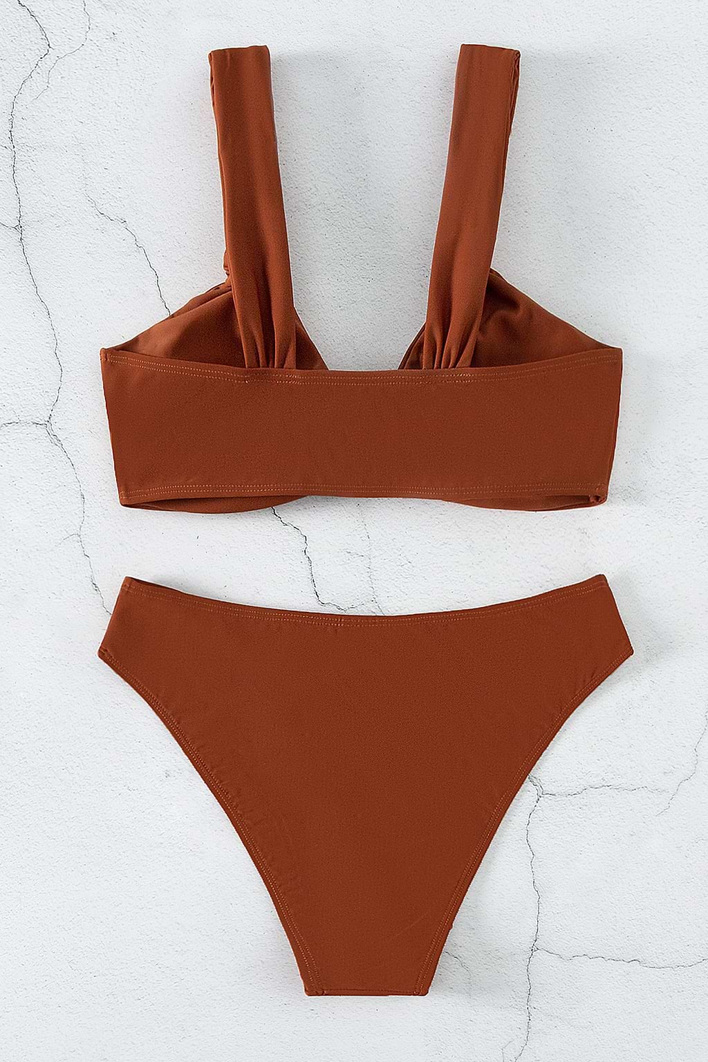Knotted Twist-Front Top & Cheeky Bikini Set