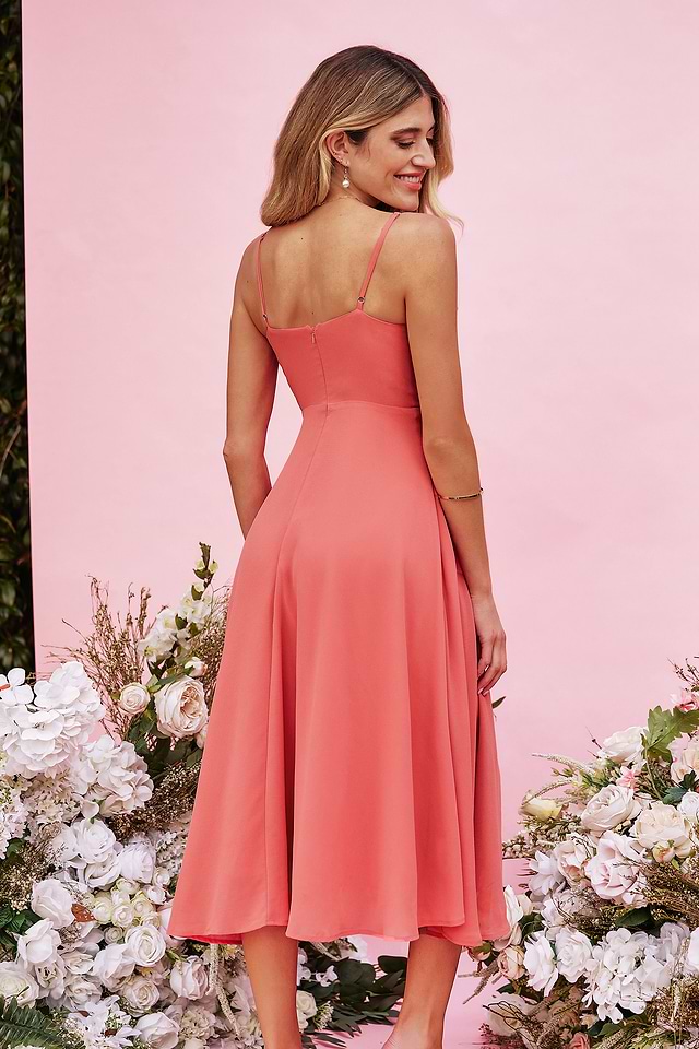 knee length dresses for ladies Vivian Chiffon Pleated Dress main image 1