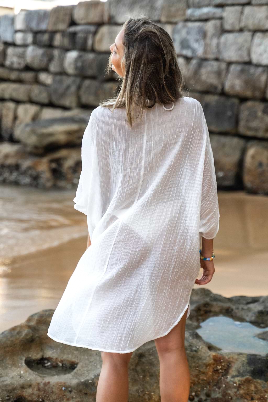 Sheer O-Ring Cover-Up Dress