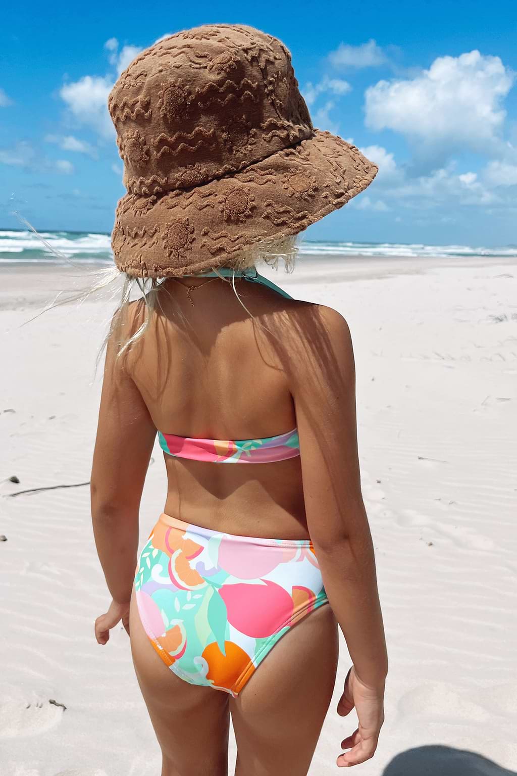 Girls Twist-Front & Mid Rise Hipster Bikini Set