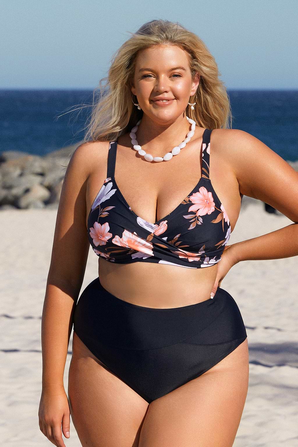 Emerge Spliced High Waist Plus Size Bikini Bottoms
